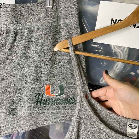Concepts Sports UM Miami Hurricanes Canes Sleepwear PJs Set Heathered Gray Large - Picture 3 of 10